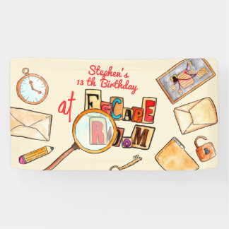 Escape room birthday banner