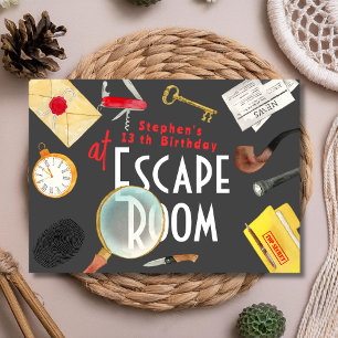 Escape room birthday invitation