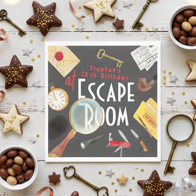 Escape room birthday napkin (Creator Uploaded)