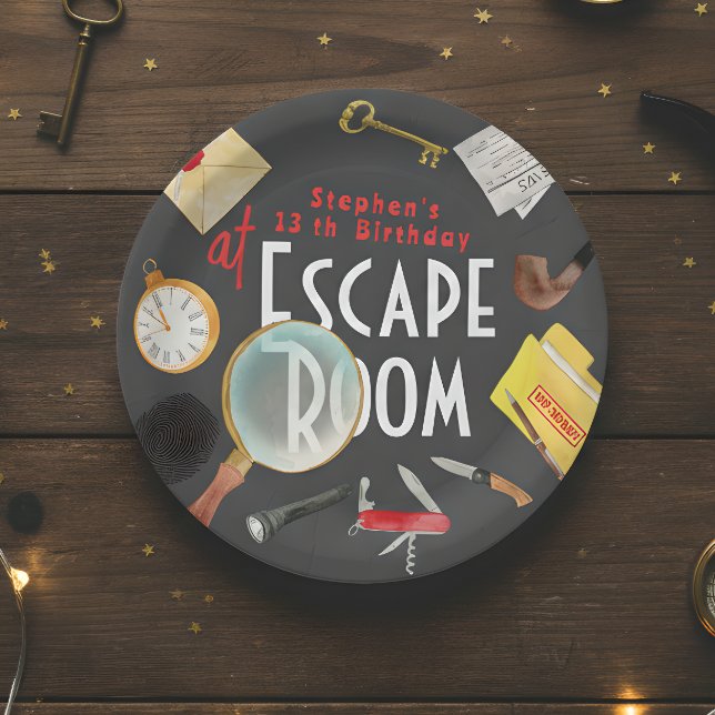 Escape room birthday paper plate (Creator Uploaded)