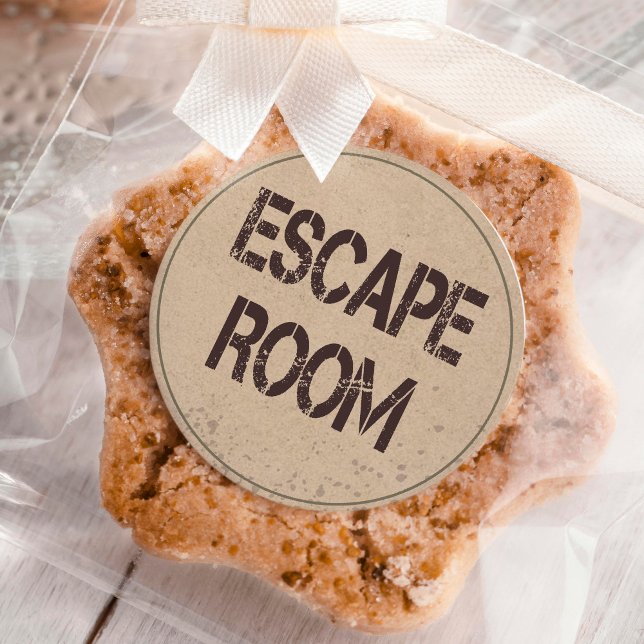 Escape Room Birthday Party Classic Round Sticker (Creator Uploaded)