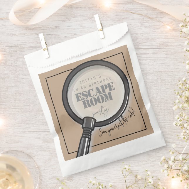 Escape room birthday party favour bag (Clipped)
