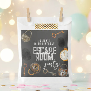 Escape room birthday party favour bag