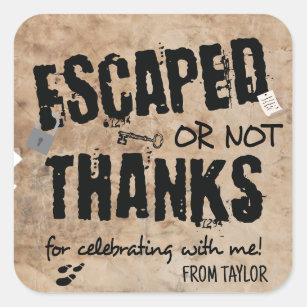 Escape Room Birthday Party Thank You Square Sticker