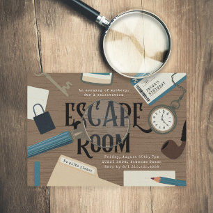 Escape Room Blue Invitation