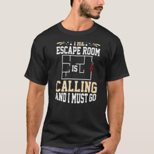Escape Room Game Exit Puzzle Boxes Board Horror   T-Shirt
