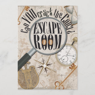 Escape Room Game Personalised Birthday Party Invitation