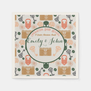 Escape Room Gender Reveal Baby Shower Napkin