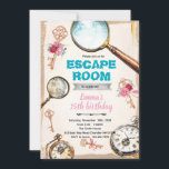 Escape room girl party invitation<br><div class="desc">Escape room girl party invitation</div>