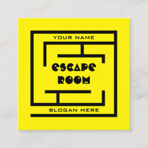 Escape room maze game business card template