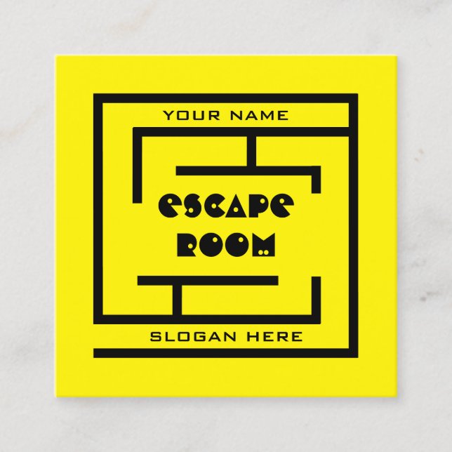 Escape room maze game business card template (Front)
