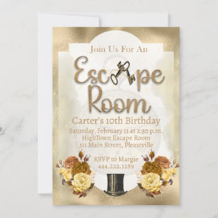 Escape Room Mystery Birthday Invitation Kids Teen
