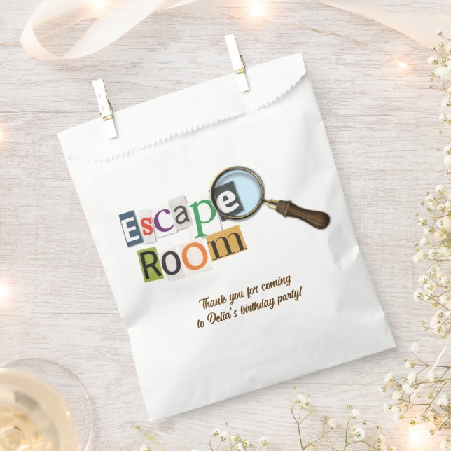 Escape Room Party Favour Bag (Clipped)