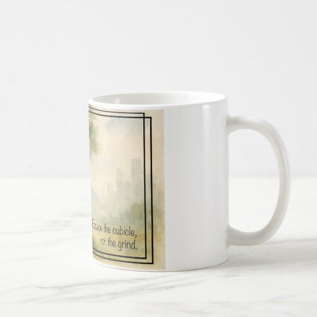 Escape the Cubicle Digital Nomad Remote Work Coffee Mug (Right)