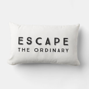 Escape The Ordinary Inspirational Quote Lumbar Cushion