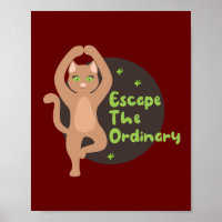 Escape the ordinary Kawaii cute cat doing yoga 