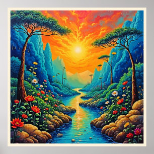 Escape to Nature Art Design Poster