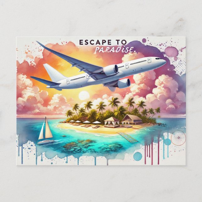 Escape to Paradise. Postcard (Front)