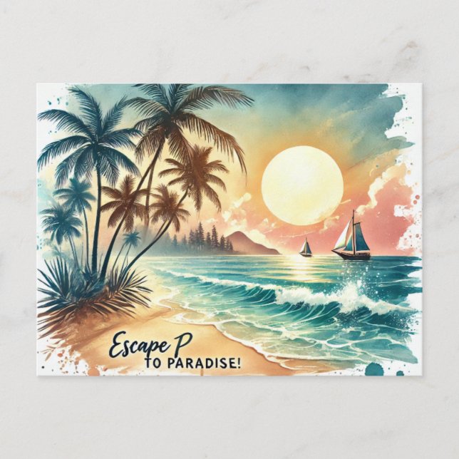 Escape to Paradise! Postcard (Front)