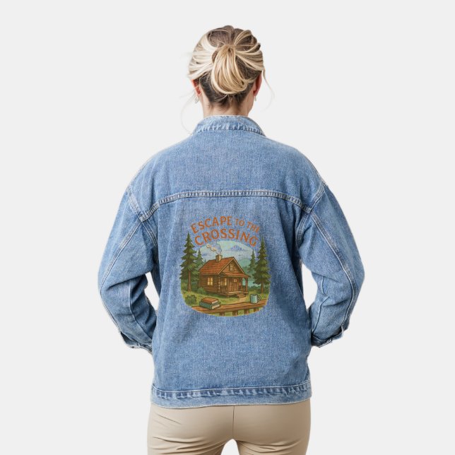 ESCAPE TO THE CROSSING Maggie Sullivan Cosy Cabin Denim Jacket (Model)