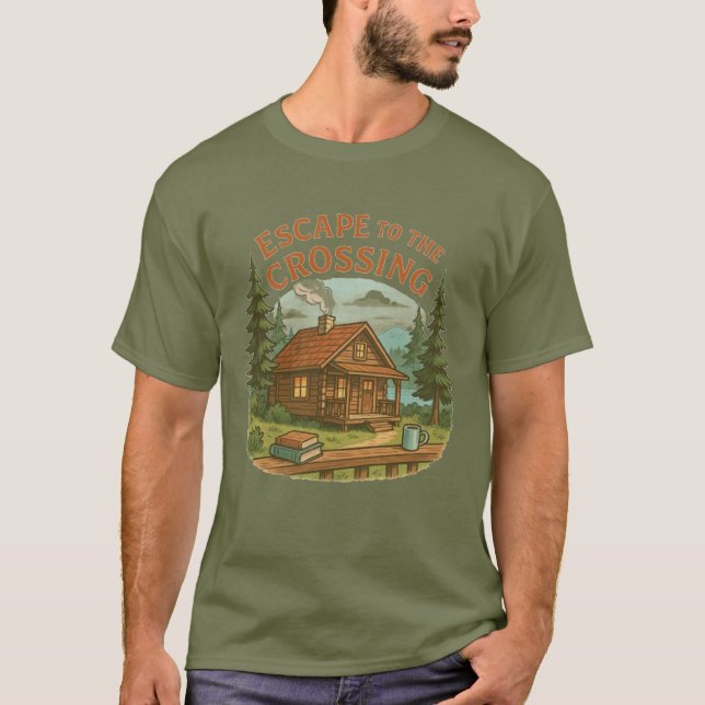 ESCAPE TO THE CROSSING Maggie Sullivan Cosy Cabin T-Shirt (Front)