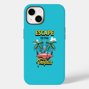 Escape to the Tropics Skeleton Surf iPhone 14 Case