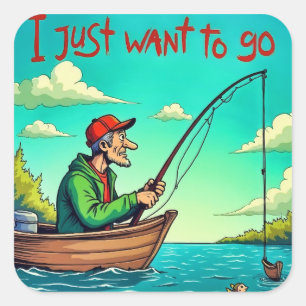 Escape to Tranquillity: A Fisherman's Dream Square Sticker