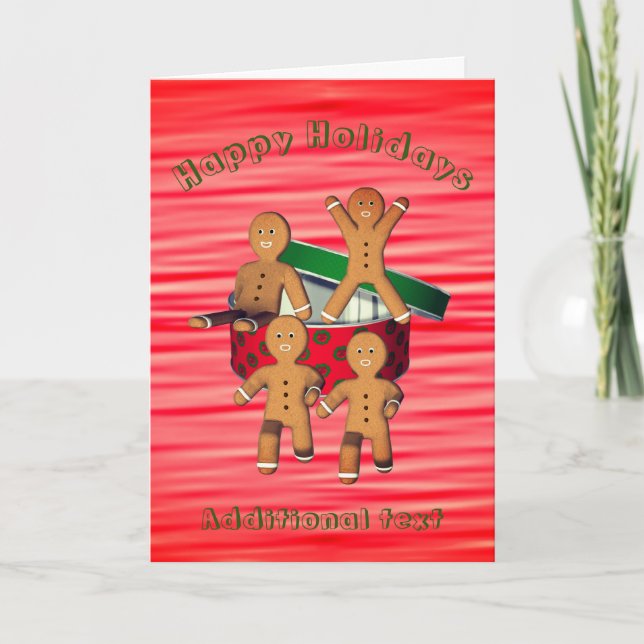 Escaping Gingerbread Men Funny Christmas Card (Front)