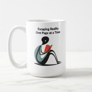 "Escaping Reality, One Page at a Time" book hobby Coffee Mug