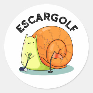 Escar-golf Funny Escargot Snail Pun  Classic Round Sticker
