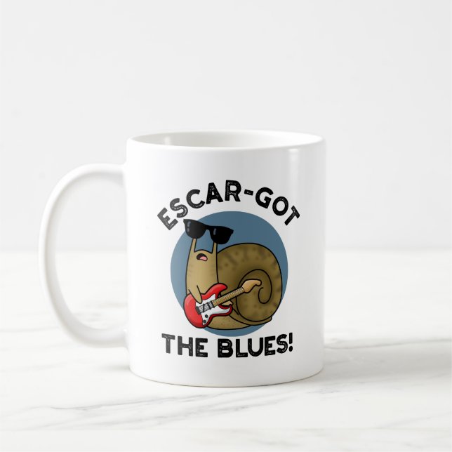 Escar-got The Blues Funny Escargot Snail Pun  Coffee Mug (Left)