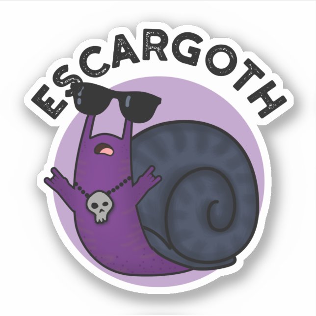 Escar-goth Funny Cool Goth Snail Pun (Front)