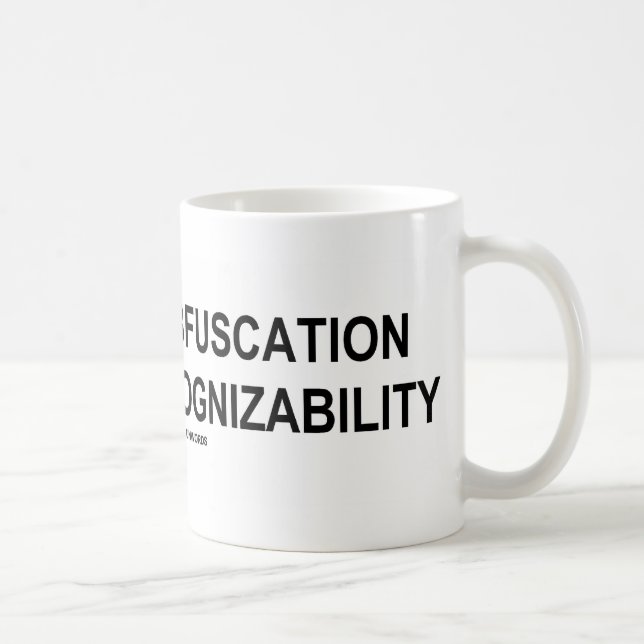 Eschew Obfuscation Advocate Cognizability Oxymoron Coffee Mug (Right)