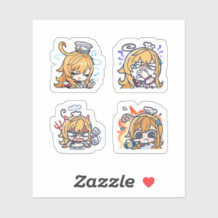 Escoffier Genshin Impact 4 Pack Sticker Sheet Extr