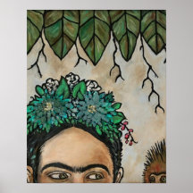 Escondida Frida Kahlo Portrait Monkey