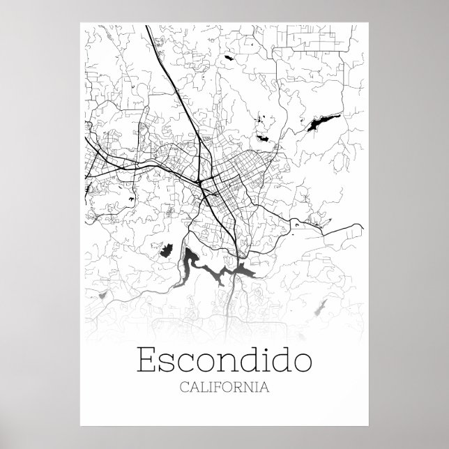 Escondido Map - California - City Map Poster (Front)