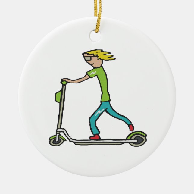 eScooter Electric Scooter Ceramic Ornament (Front)