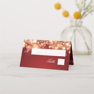 Escort Card Holiday Wedding Sparkling Lights Gold