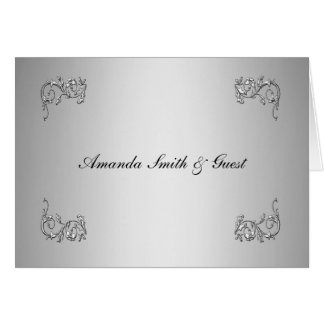 Escort card silver elegant design