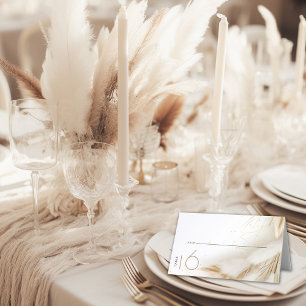 Escort Elegant Bohemian Gold Pampas Place Card
