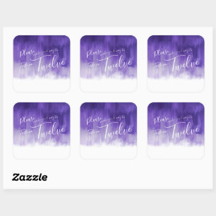 Escort purple watercolor wash wedding stickers
