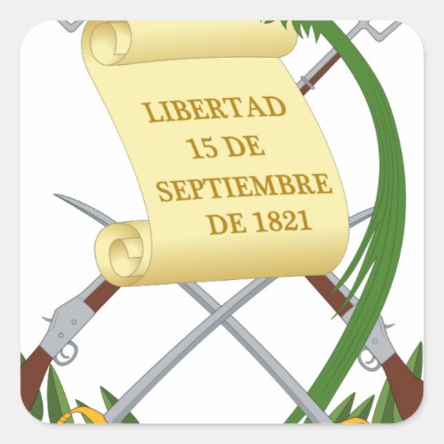 Escudo de armas de Guatemala - Coat of arms Square Sticker (Front)