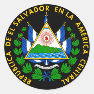 Escudo de El Salvador Classic Round Sticker