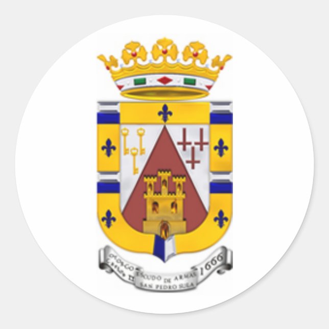 Escudo de San Pedro Sula, Honduras Classic Round Sticker (Front)