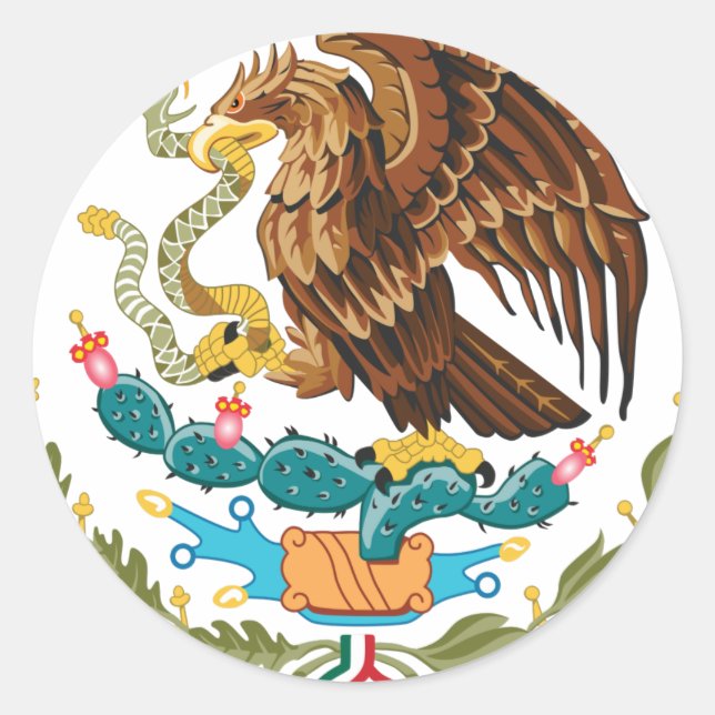 Escudo Nacional de México - Mexican Emblem Classic Round Sticker (Front)