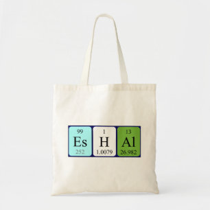 Eshal periodic table name tote bag