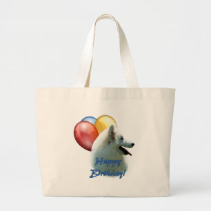 Eskie Happy Birthday Balloon Large Tote Bag