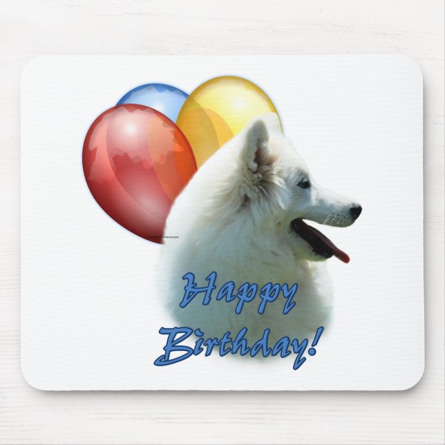 Eskie Happy Birthday Balloon Mouse Pad (Front)