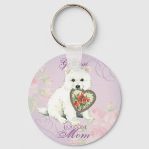 Eskie Heart Mum Key Ring
