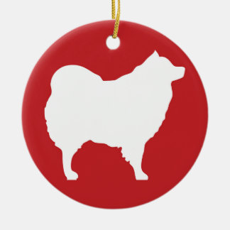 Eskie on Red Ornament